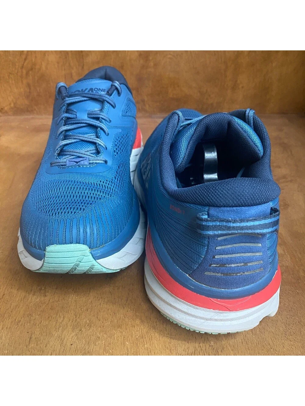 Hoka One One Bondi 7 Running Shoes Men's Size 10.5 Blue Sneakers 1110518 RTOS